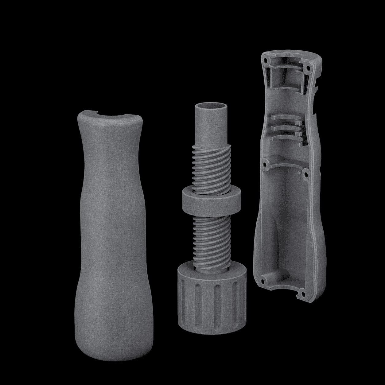 Illustration of catheter handle prototype components